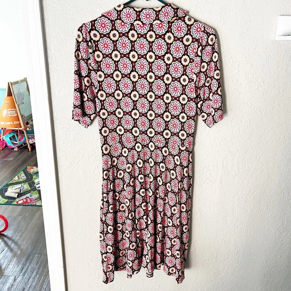 Boden Dress Women's 8 Fixed Wrap Opulent Daisy Jersey Knit Hippie Boho Career - Picture 2 of 9